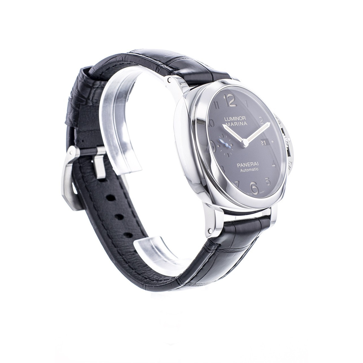 Montre d'occasion Panerai Luminor homme automatique acier bracelet cuir