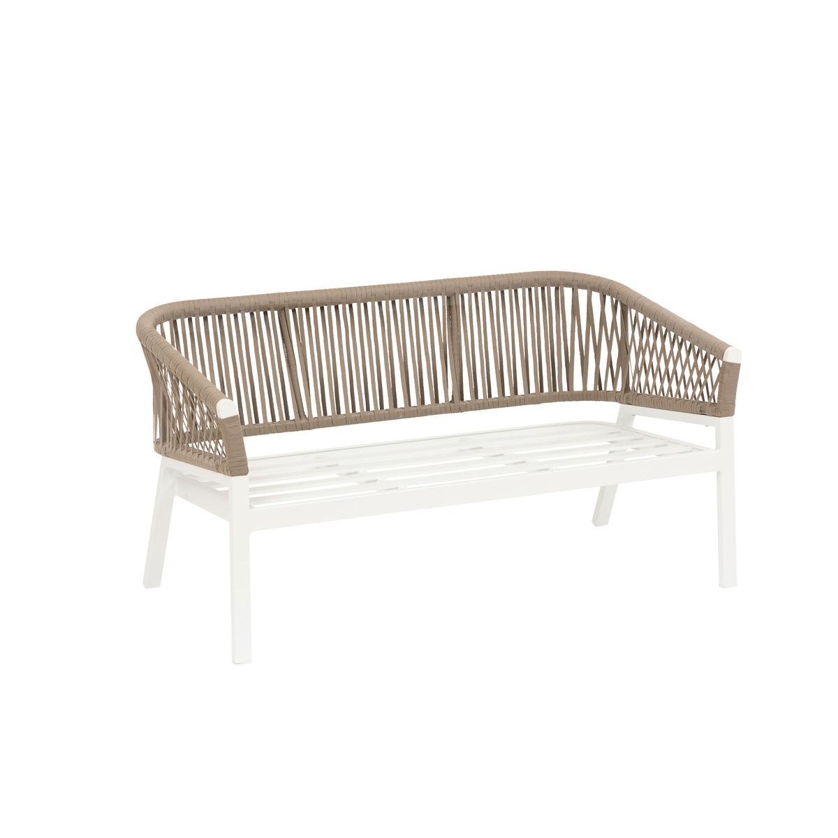 CANAPE ORIENGO TAUPE BLANC 2 PLACES