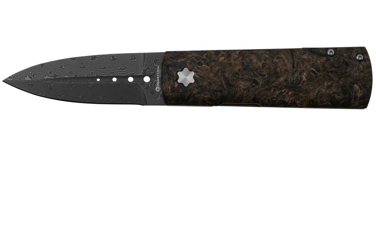 Maserin Daga 372-DG Damascus, Gold Fatcarbon, zakmes, Attilio Morotti design