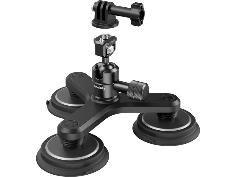 Smallrig Saugnapfhalterung Triple Magnetic Dreifacher magnetischer Saugnapf-Halterungssatz für Action-Kameras