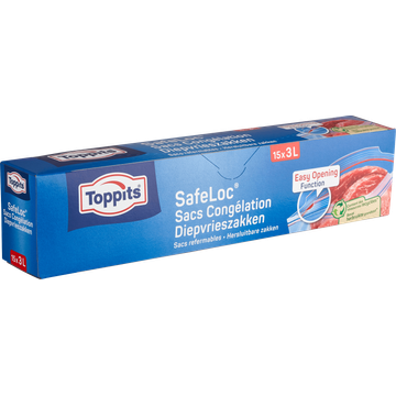 Toppits SafeLoc Diepvrieszakken 3 L 15 Stuks