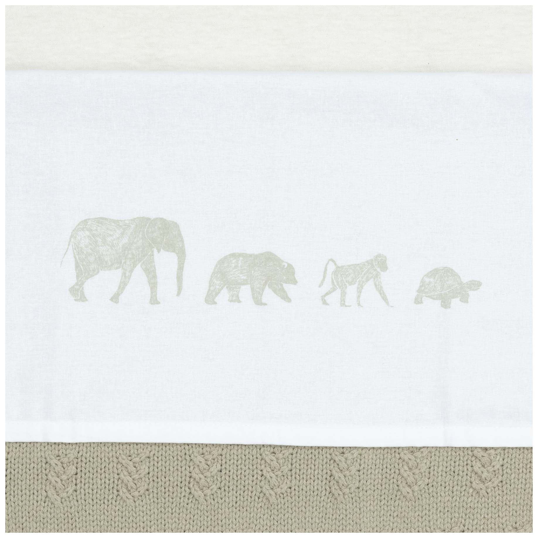 Jollein ledikantlaken animals wit