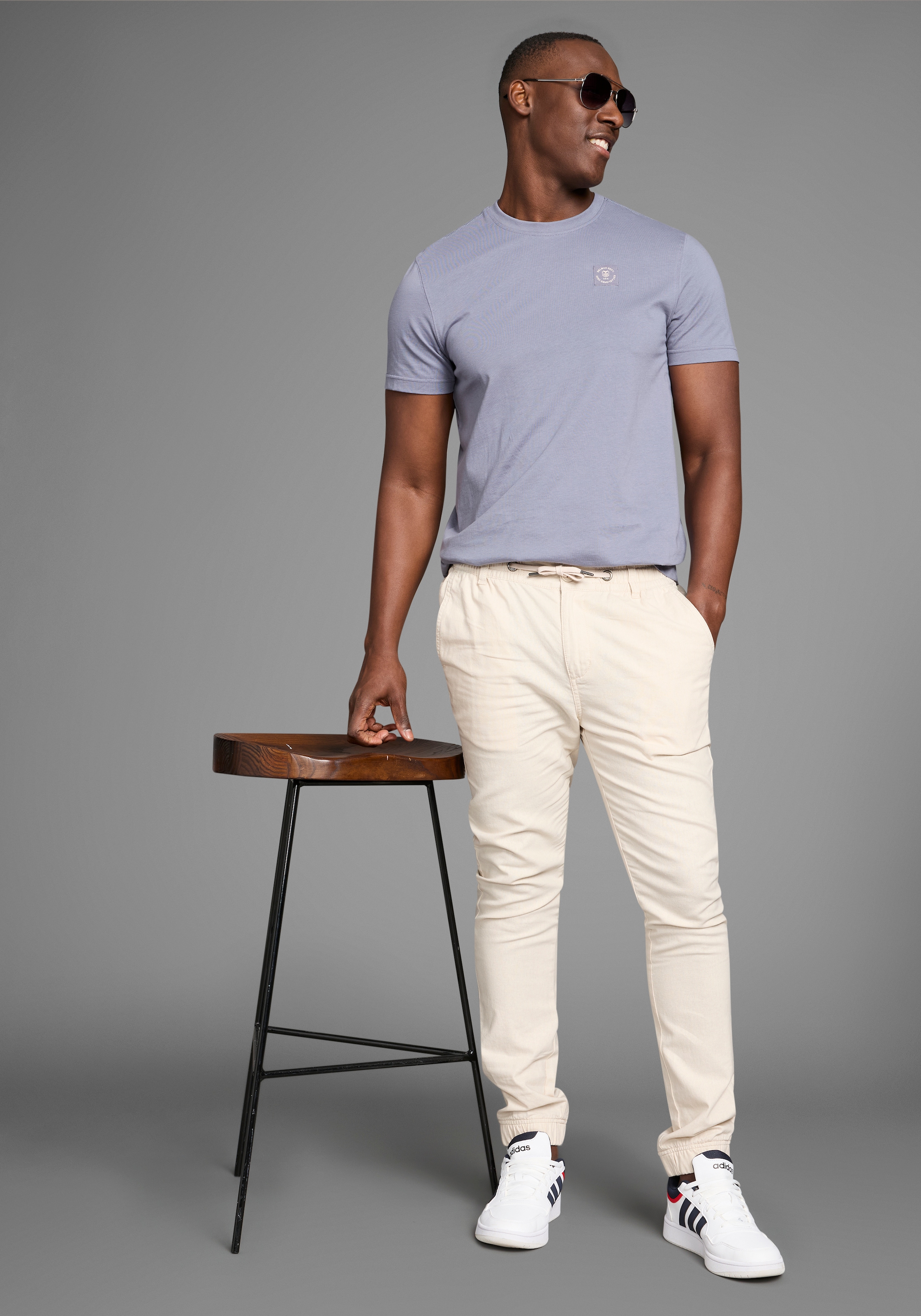 DELMAO Leinenhose  Leinenhose mit Kordelzug