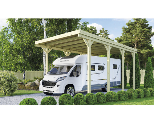 Enkele carport Karibu Caravan 394 x 712 cm drukgeïmpregneerd