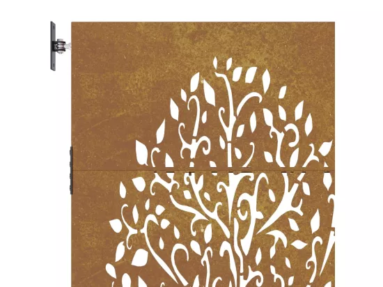 Portail de jardin 85x175 cm acier corten conception de l'arbre