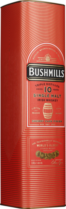 BUSHMILLS 10 YEARS SHERRY CASK FINISH SINGLE MALT 1LTR