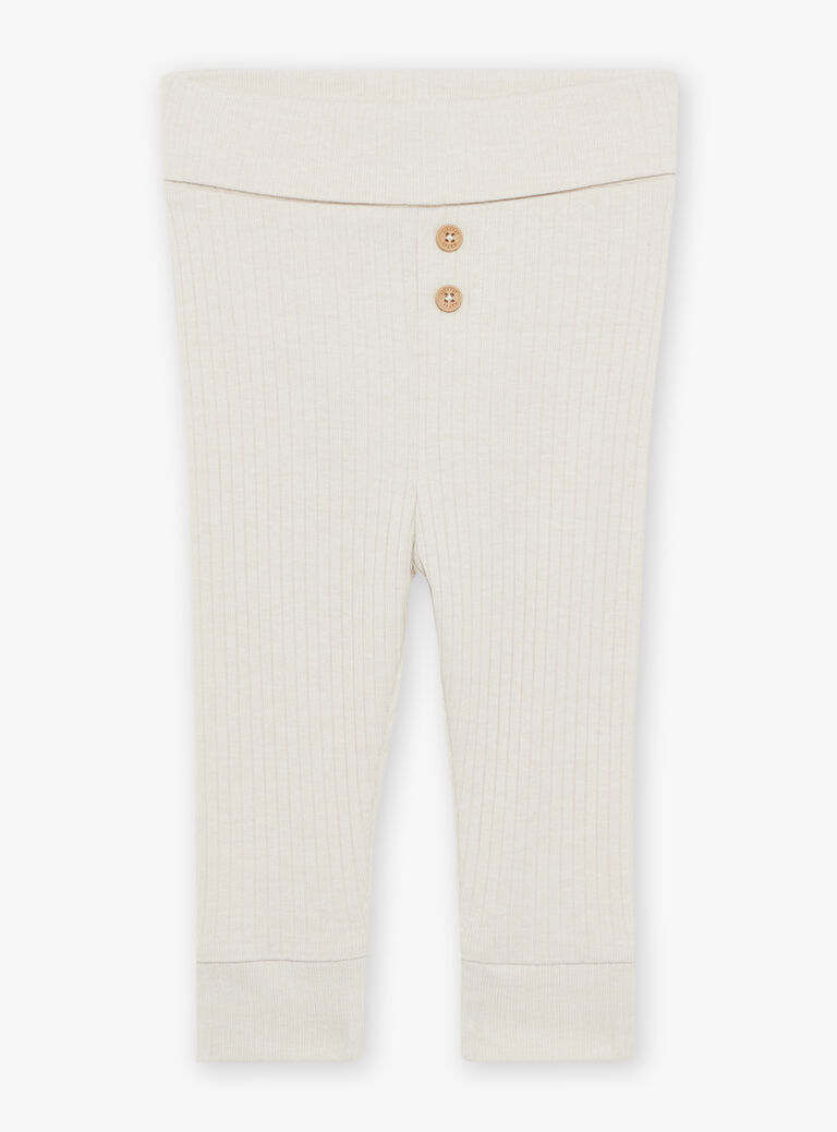 Ensemble sweat écru et legging beige