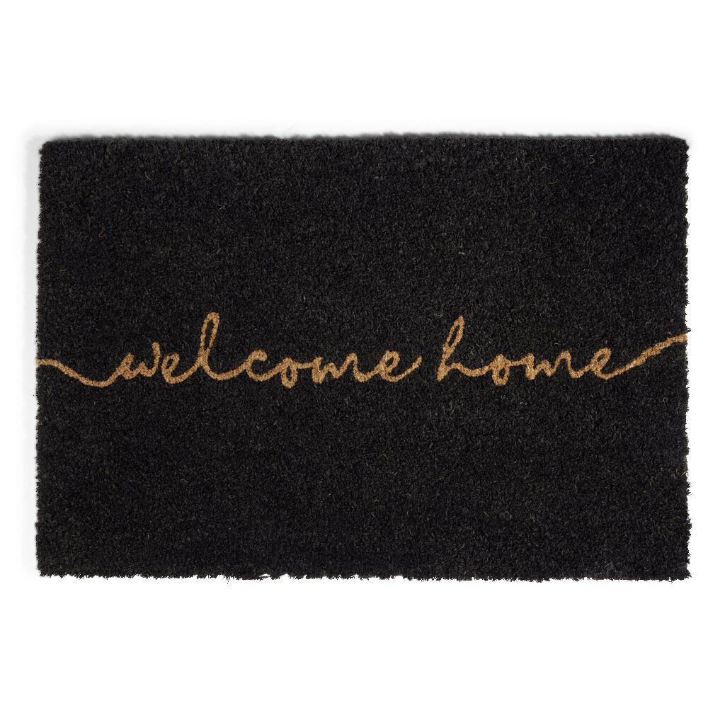 Tapis d'entrée intérieur grattant Welcome Home 40x60cm coco et PVC noir