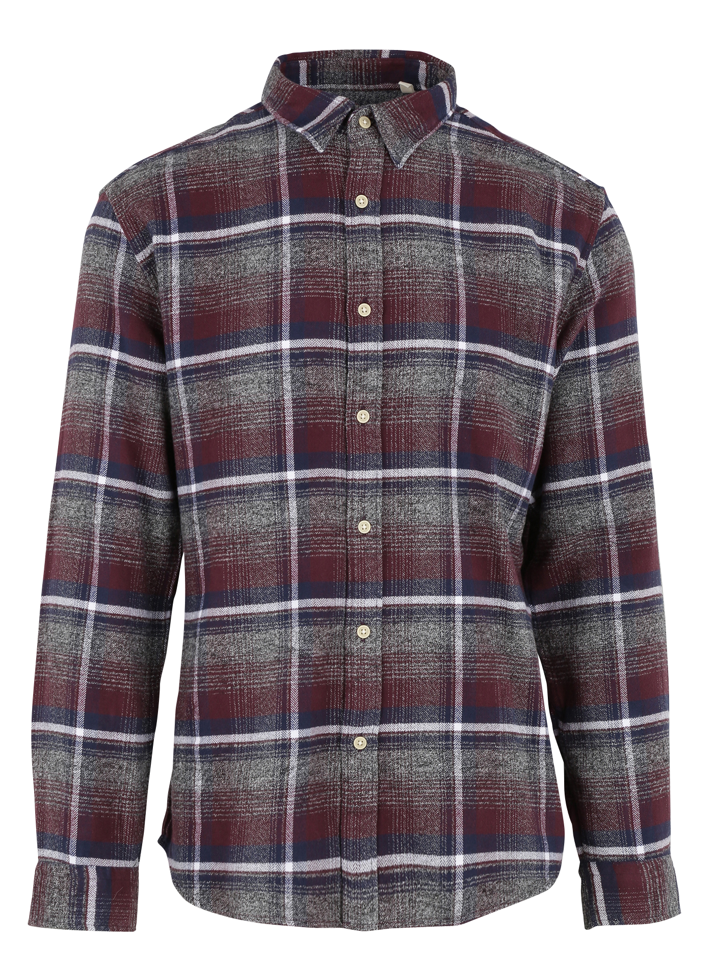 Chemise col classique regular-fit à carreaux en coton bio| Rouge