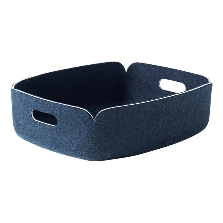 Muuto Panier de rangement bas Restore | Bleu nuit