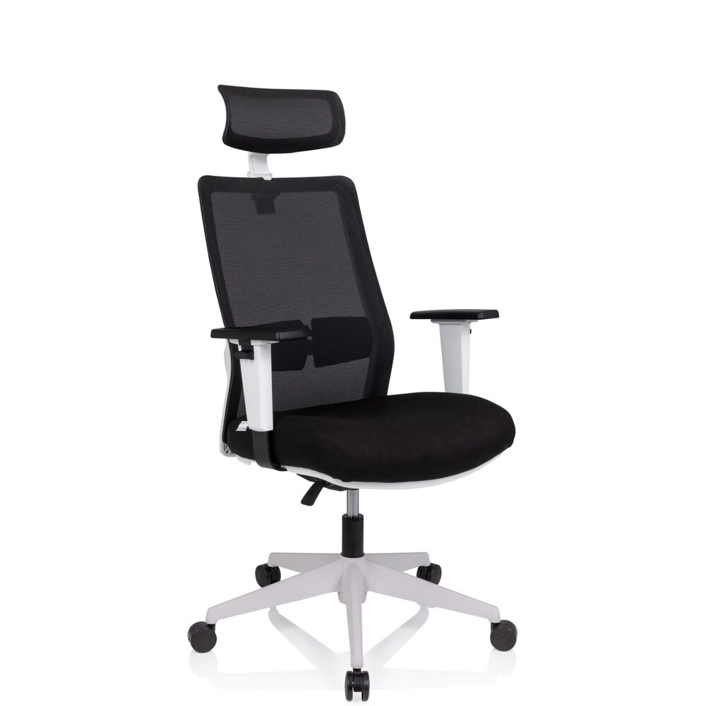 Profi Bürostuhl BRANCO Stoff/Netzstoff mit Armlehnen (höhenverstellbar) hjh OFFICE