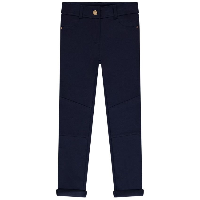 Pantalon skinny esprit équitation pour fille - Bleu marine