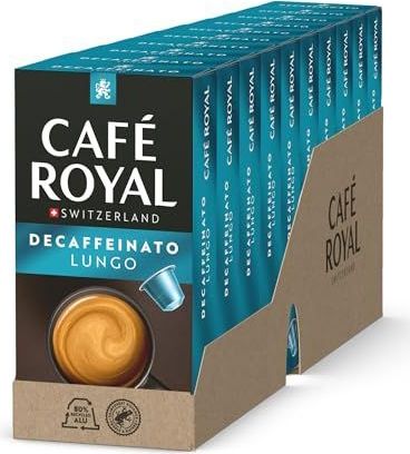 Café Royal Lungo Decaffeinato Nespresso (R)* 100 compatibele aluminium koffiepads, sterkte 4/10, 10x10 verpakkingen