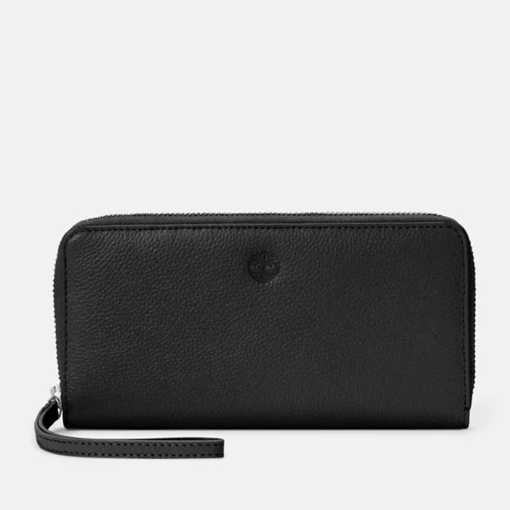 Portefeuille en cuir pour femme en noir