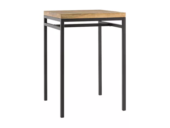 Table haute carrée en manguier massif et métal noir L70 cm YPSTER