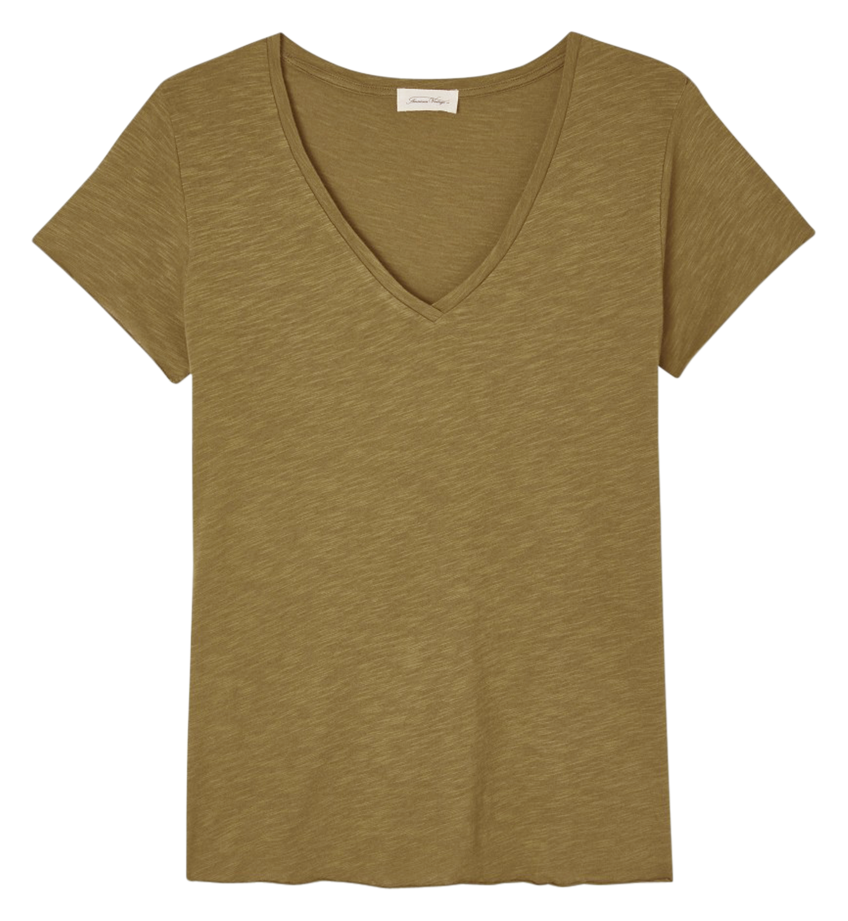 JACKSONVILLE - Tee-shirt droit col V en coton mélangé | Kaki