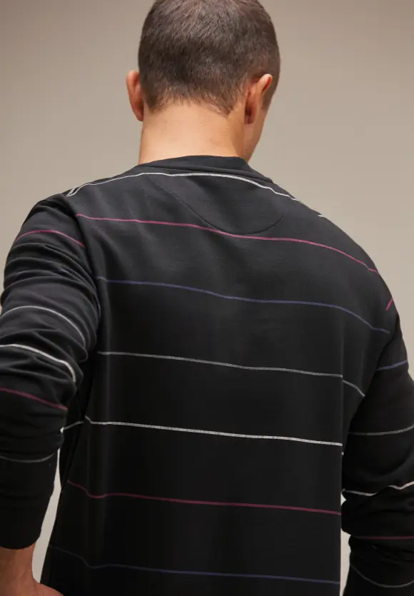 Sweatshirt mit Streifen - Black