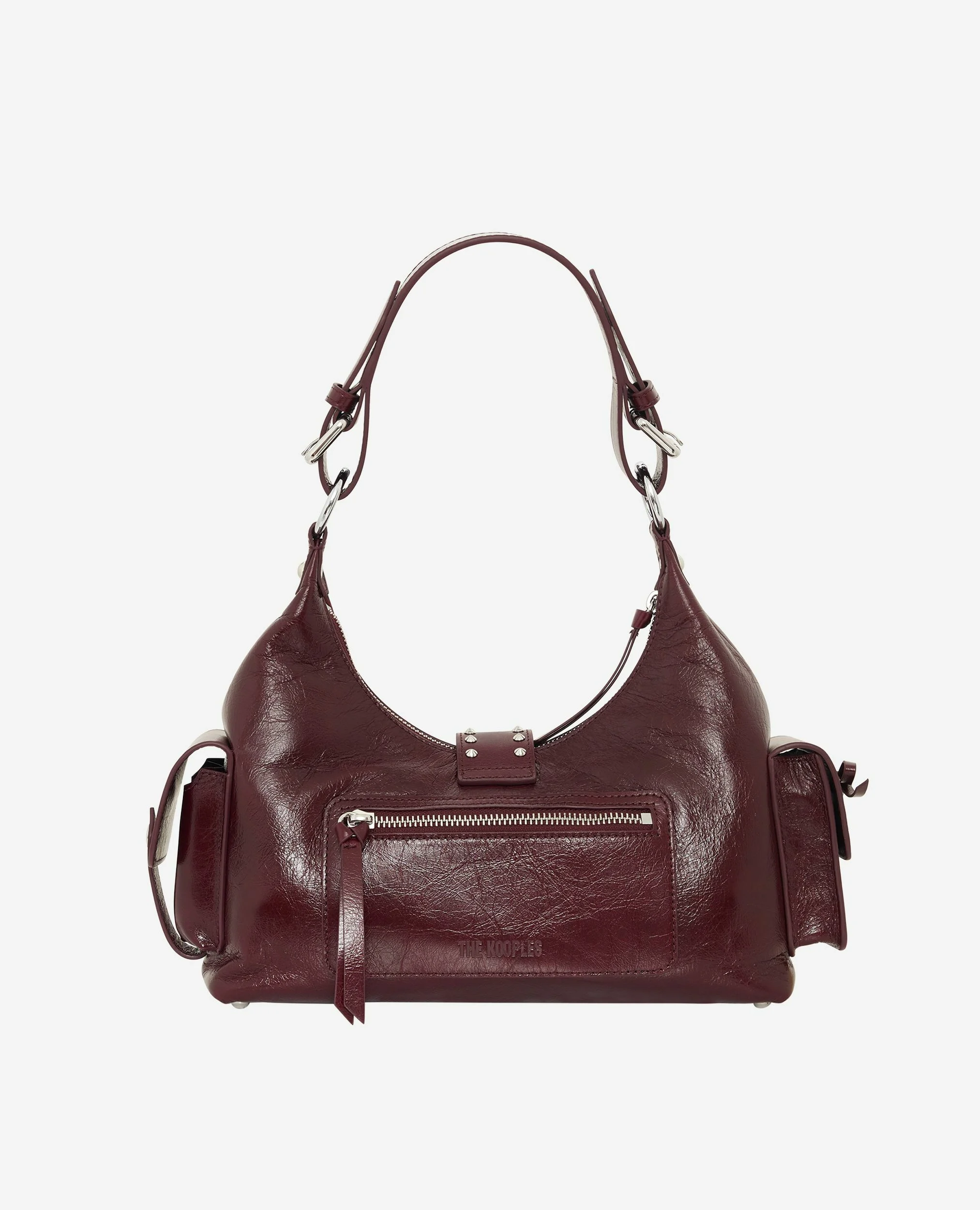 Sac Amelia en cuir craquelé bordeaux