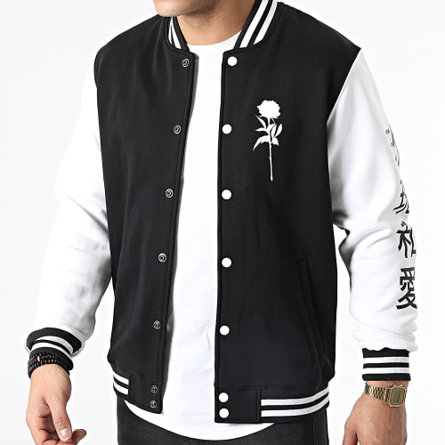 Veste Teddy Oriental Mono Noir Blanc