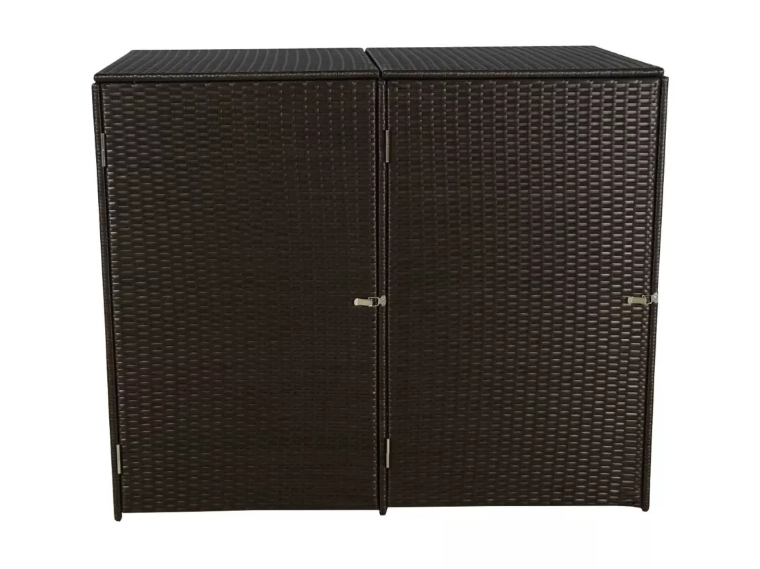Habillage pour 2 poubelles MCW-E25 2x120l, brun