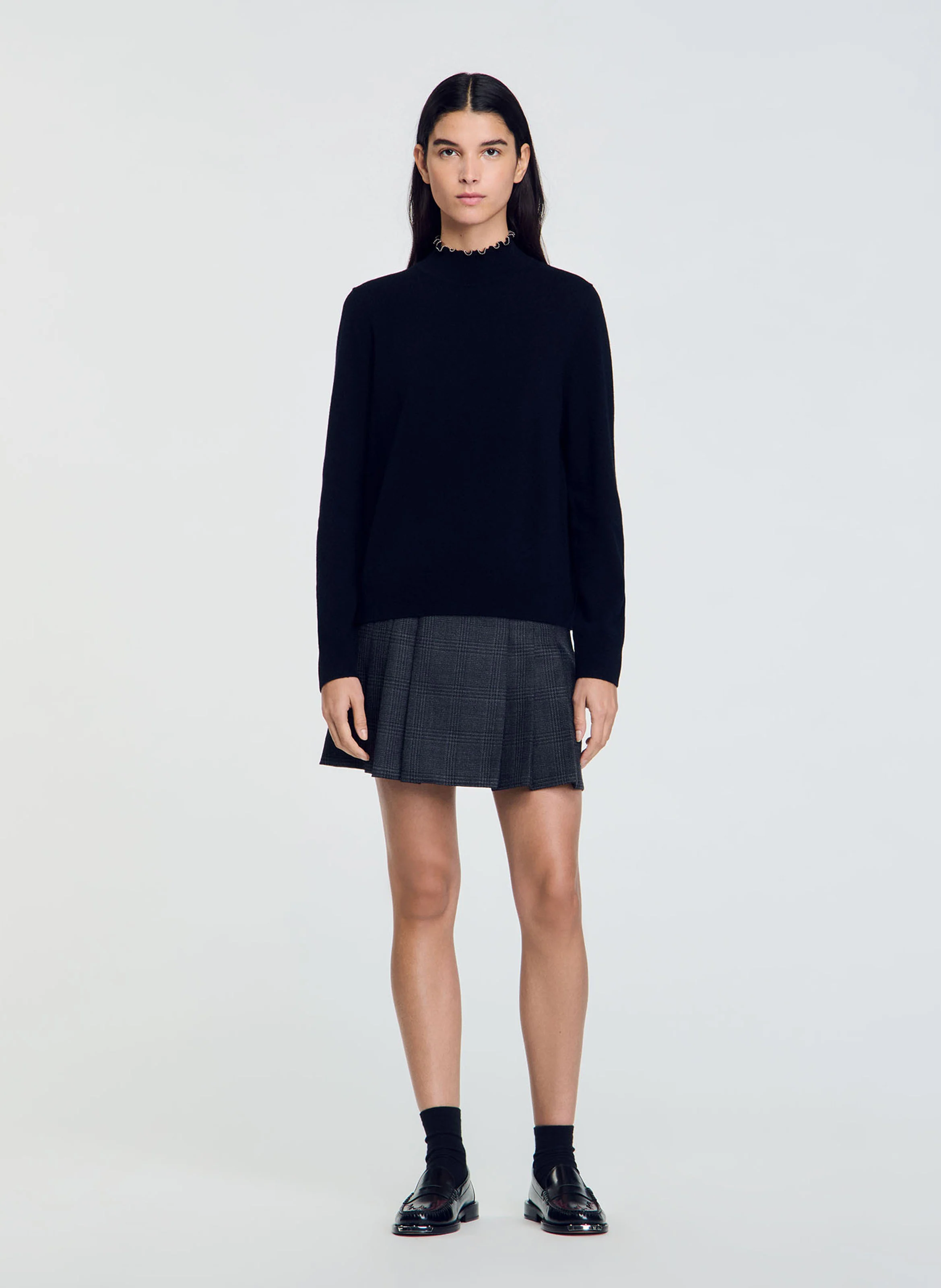 Pull droit en laine et cachemire | Noir