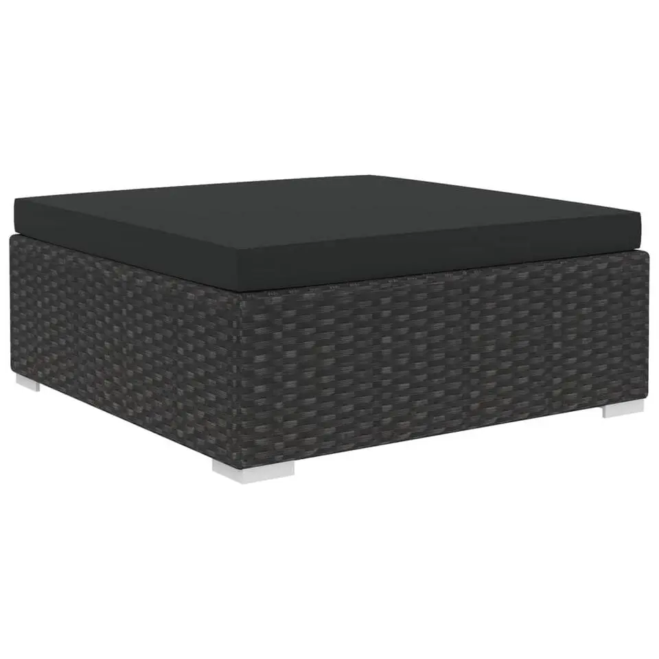 vidaXL - Loungeset - Zwart - Poly rattan - 6 stuks - Met kussens