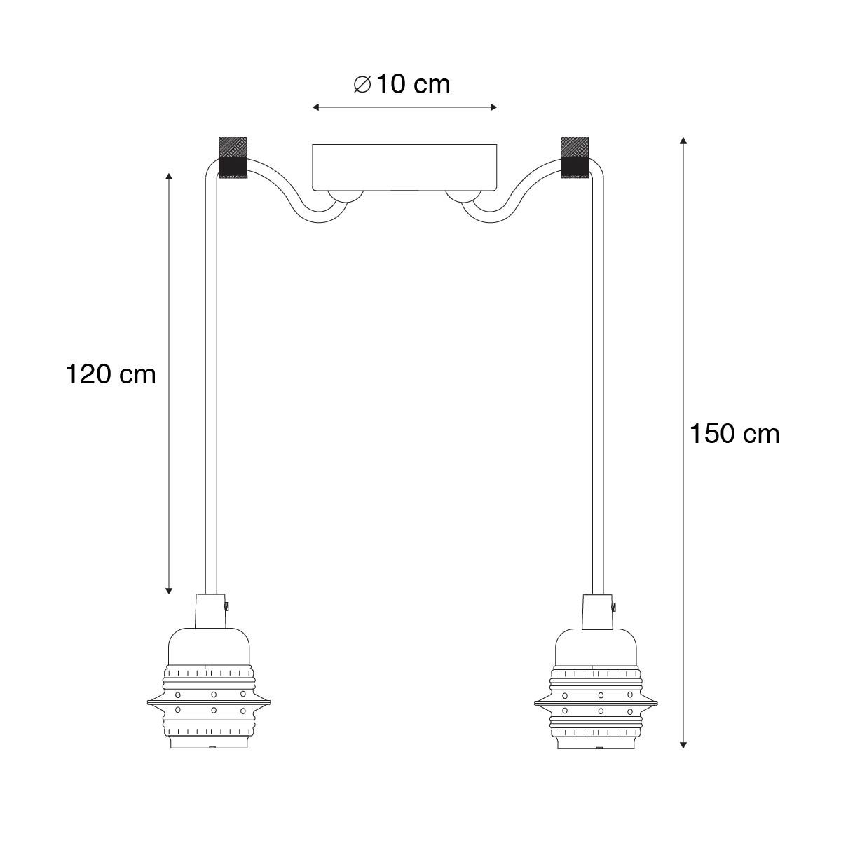 Moderne hanglamp zwart 2-lichts - Cava