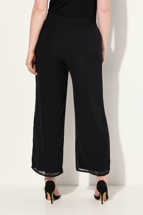 Chiffonhose, doppellagig, weites Bein, Elastikbund