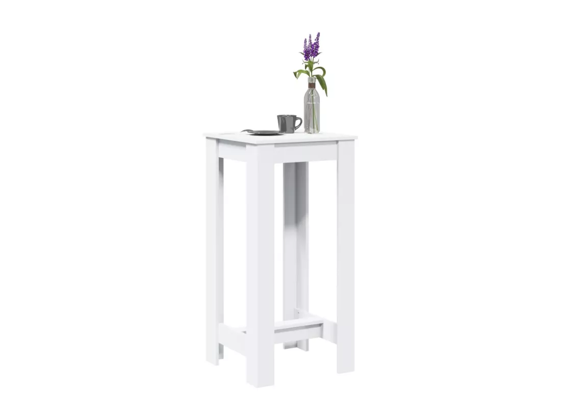 Table de bar blanc 51x50x103,5 cm bois d'ingénierie