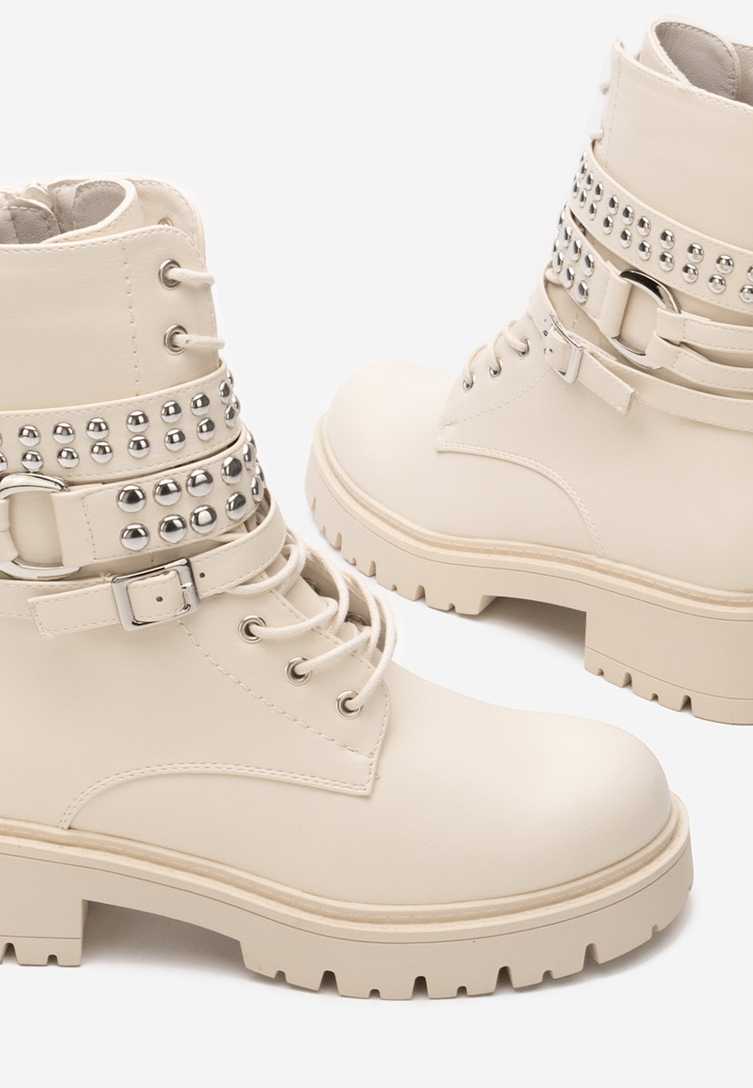 Bottines rangers femme beige Sherrill