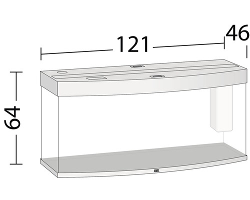 JUWEL Vision 260 aquarium met LED-verlichting, verwarming, filter, zonder kast, licht hout