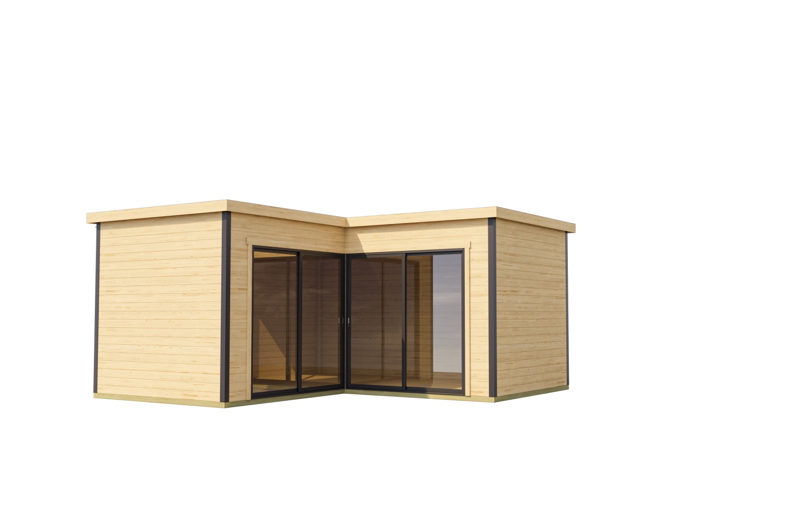 Gartenhaus DOMEO 6 - natur-anthrazit - Fichte massiv - 500x500 cm