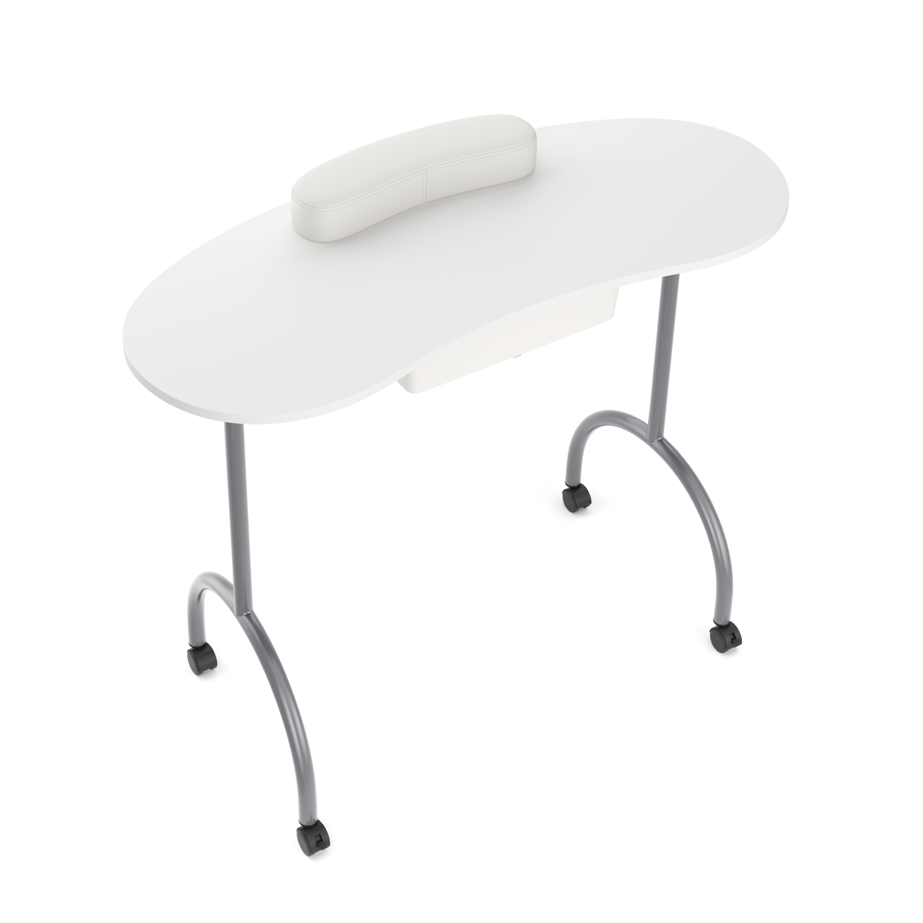 Nageltisch faltbar mit Rollen 98 x 77 x 44 cm weiss