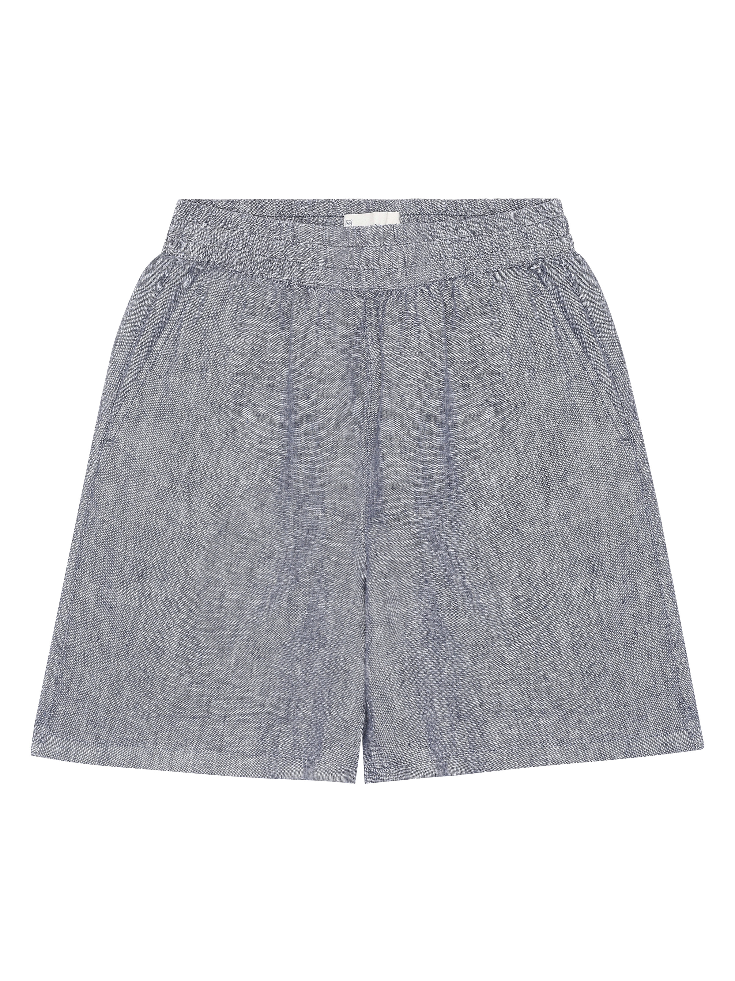 Posey Wide Mid-Rise Linen Shorts W
