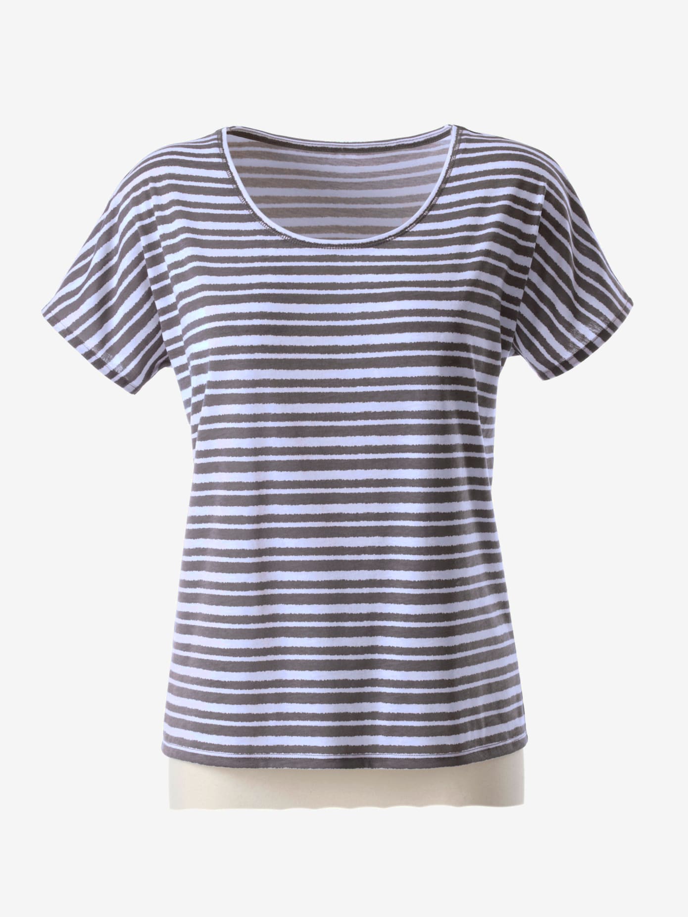 T-shirt femme col rond classique à rayures