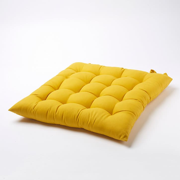 Galette de chaise GoodHome Hiva jaune 45 x 45 cm