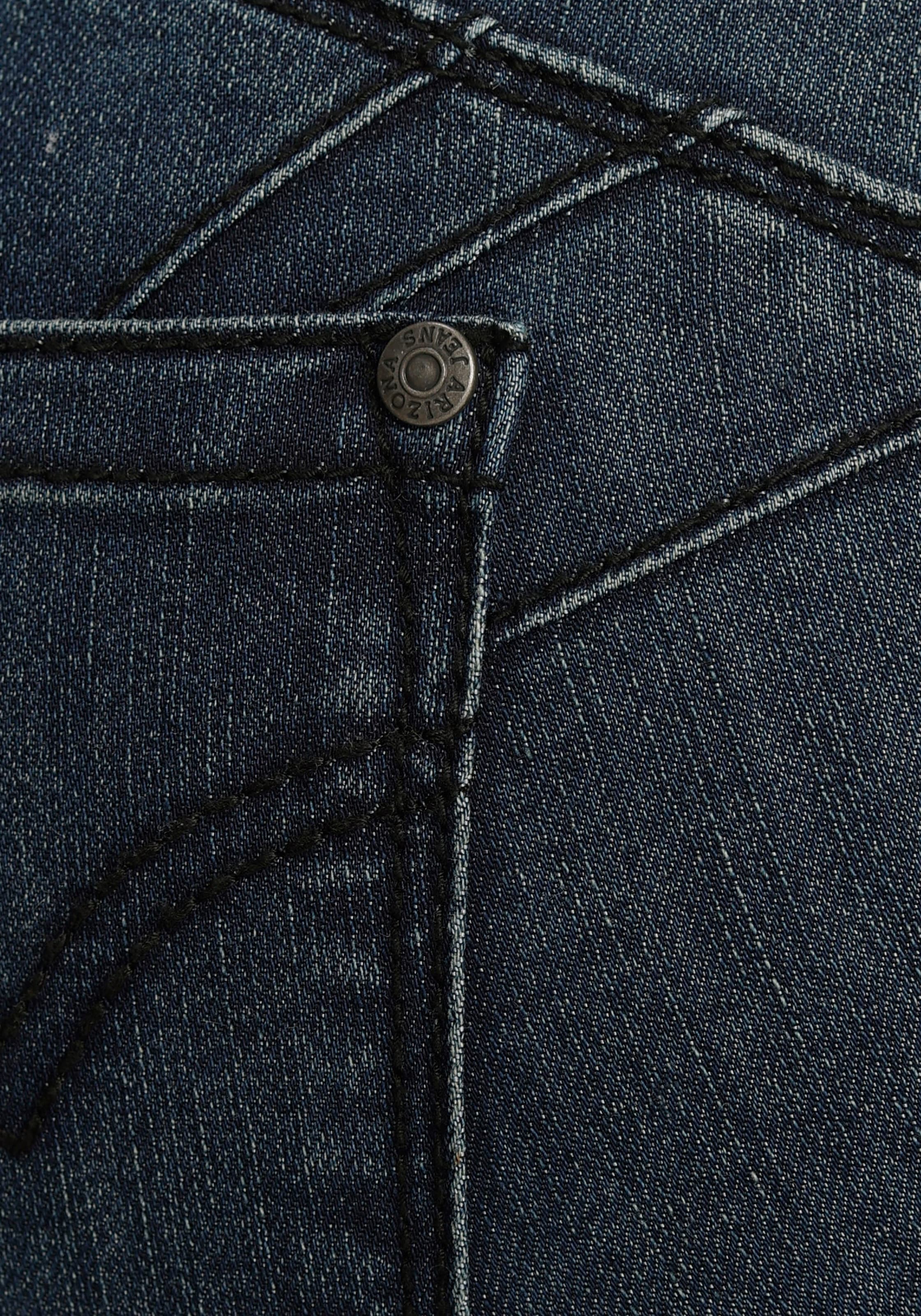 Arizona Bootcut-Jeans »Shaping«, bootcut,  Kontrastnähte,  Used-Look-Waschung,  niedrige Leibhöhe