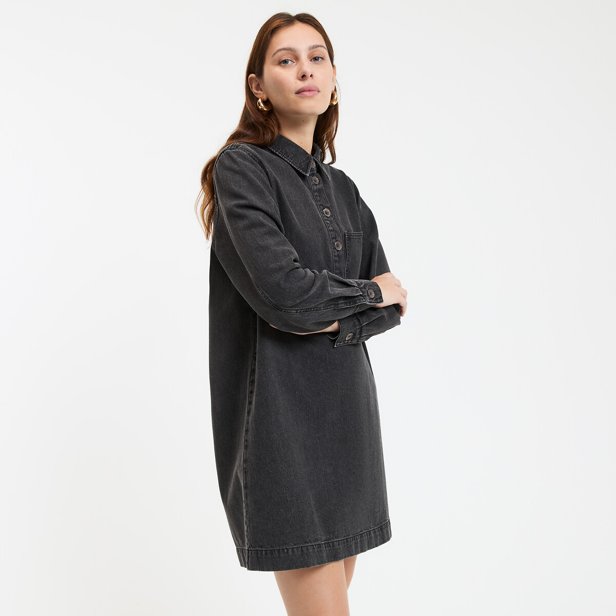 COLEÇÕES LA REDOUTE<br>Saia curta jeans, Assinatura ALBANE