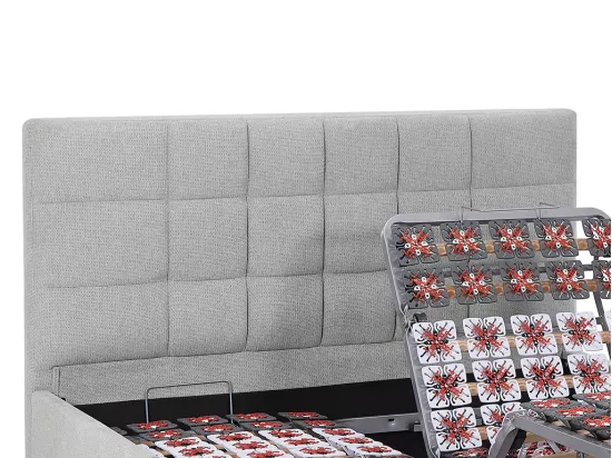 Lit électrique de relaxation déco tout plots + matelas ressorts ensachés et mémoire de forme - 2 x 90 x 200 cm - Tissu - Gris - MANAM de YSMÉE