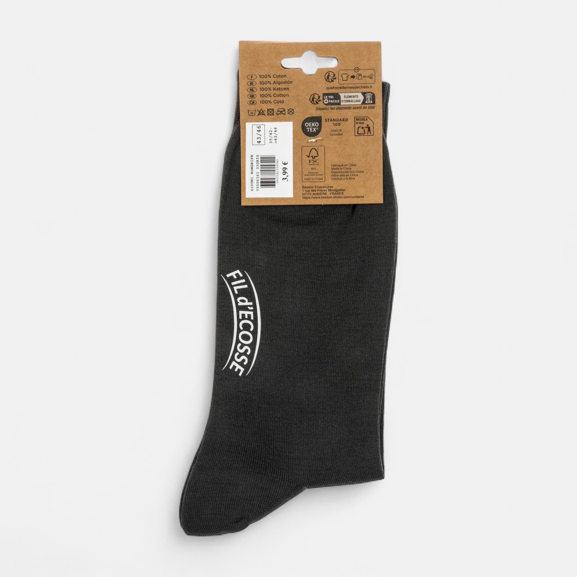 Chaussettes Homme gris