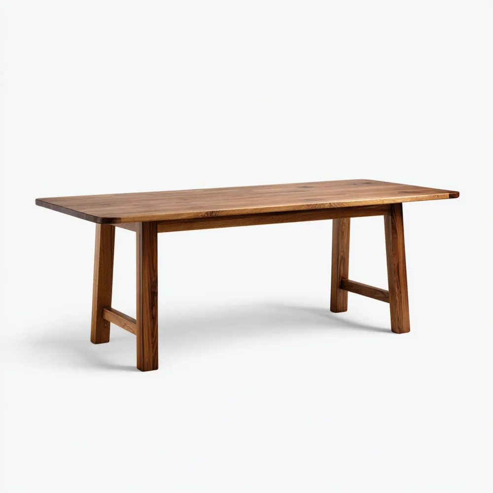 Esstisch Massivholz 200x90x75 cm - Braun - Rustikales Design