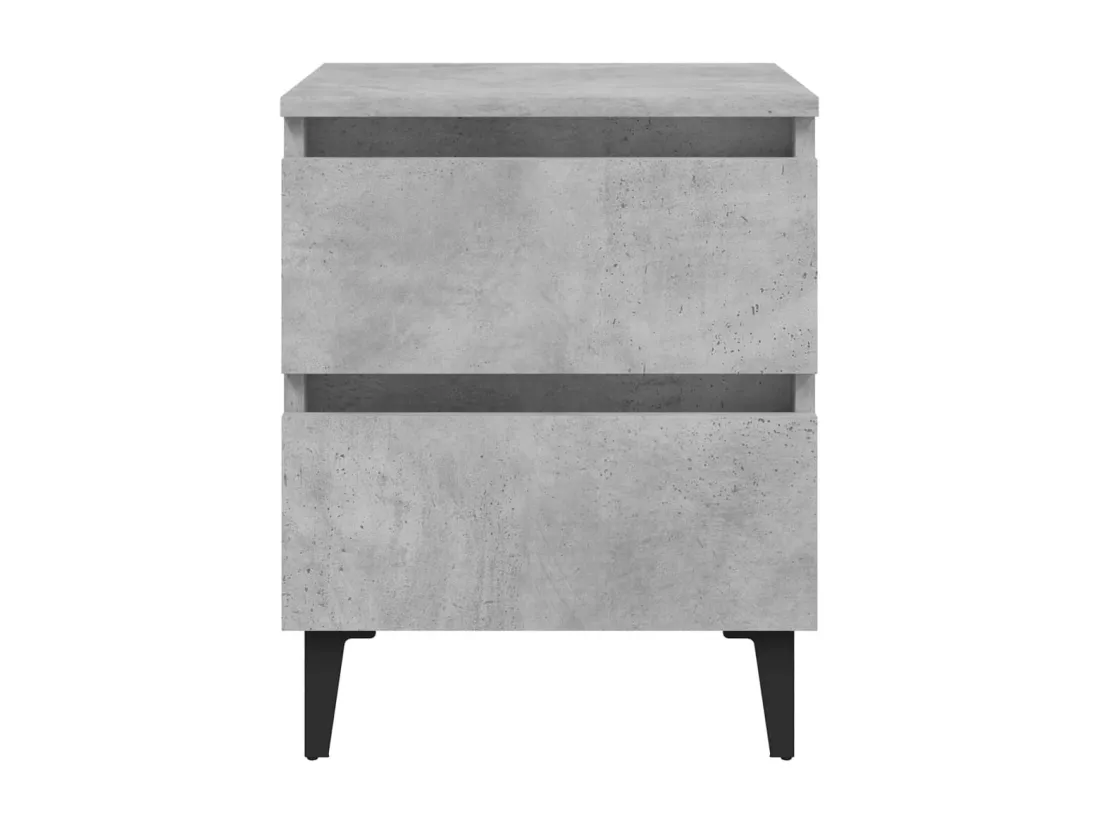 Tables de chevet 2 pièces Gris béton 40x35x50 cm Aggloméré