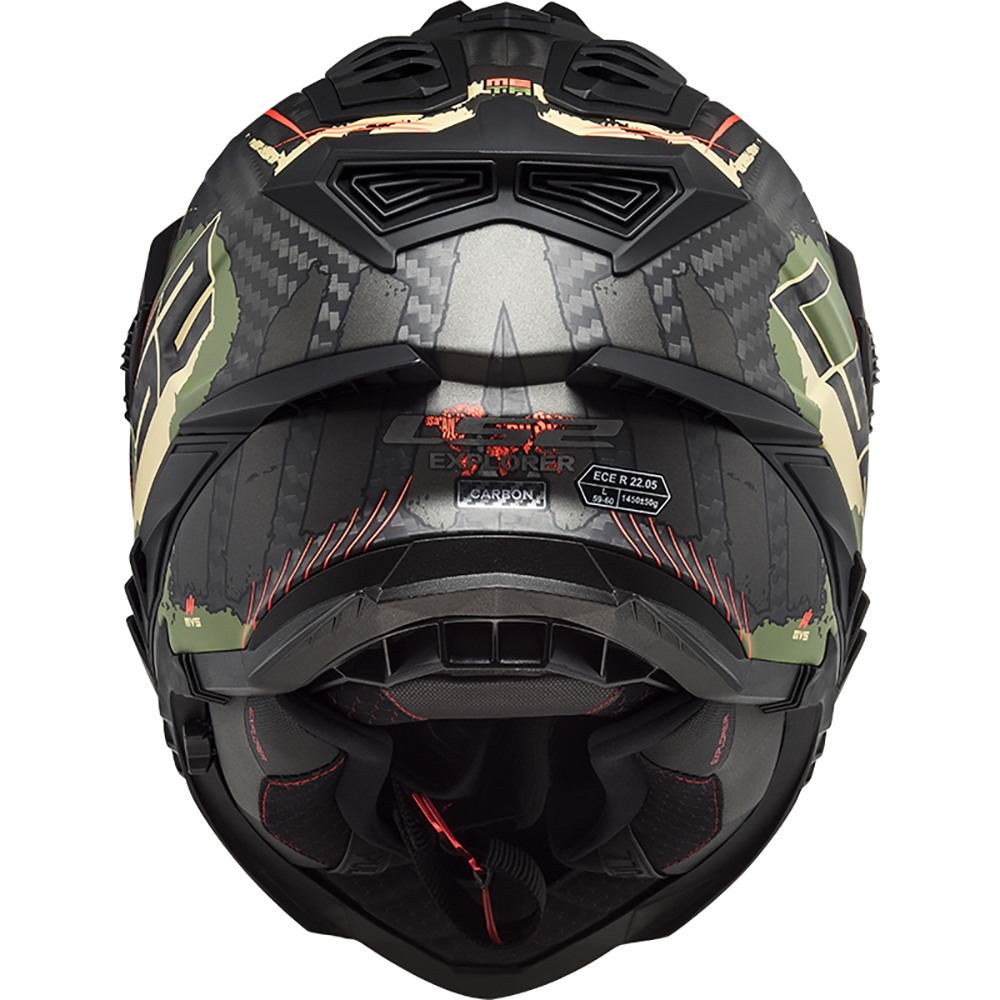 LS2 - Casque MX701 Explorer Carbon Extend Noir / Vert / Sable / Mat