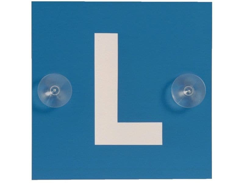TopLine L-Schild mit Saugnäpfen, Kunststoff, 16 x 16 cm Für Lernfahrer mit Lernfahrausweis