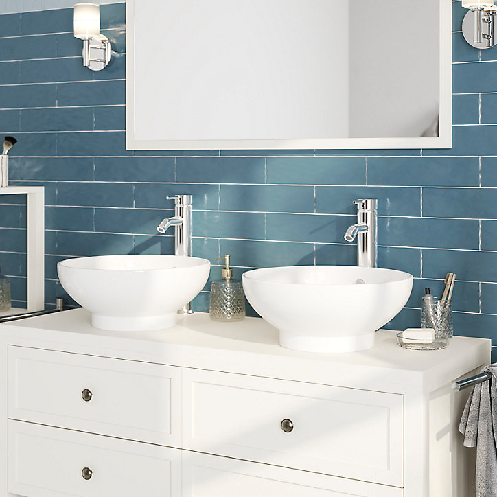Plan de toilette GoodHome Perma blanc 120 cm