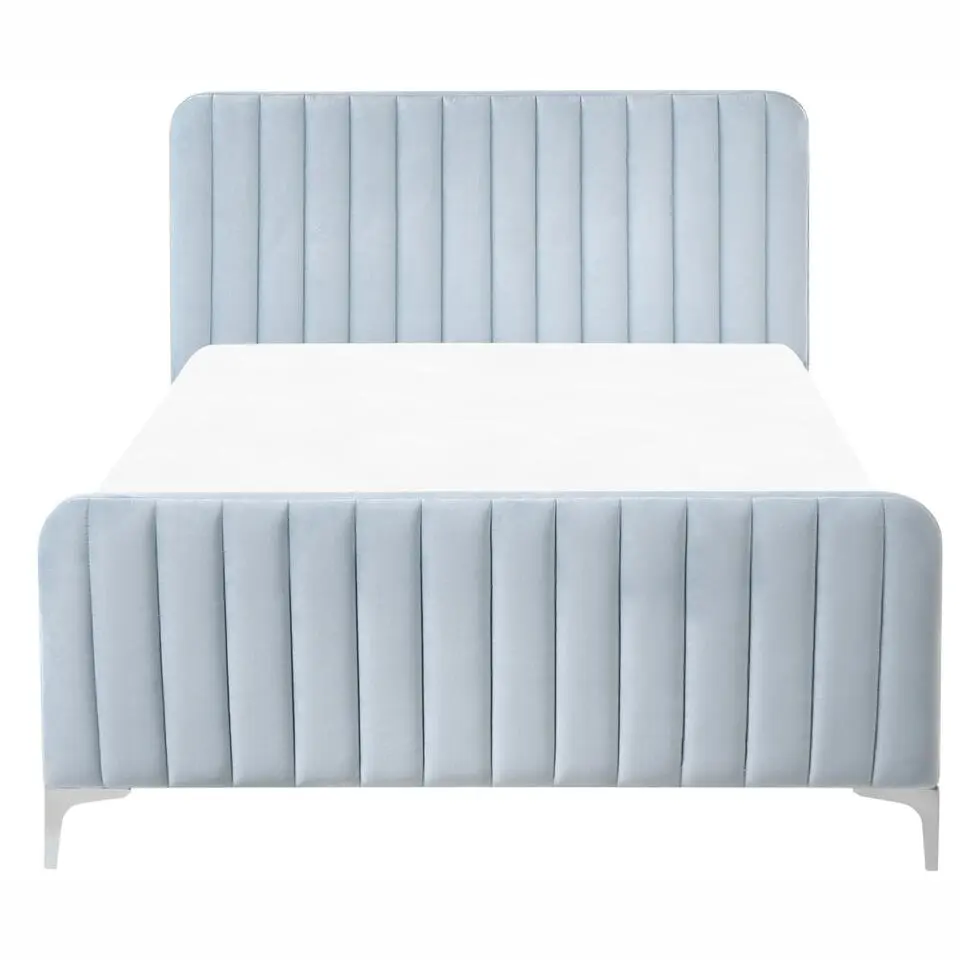 LUNAN - Tweepersoonsbed - Lichtblauw - 120 x 200 cm - Fluweel