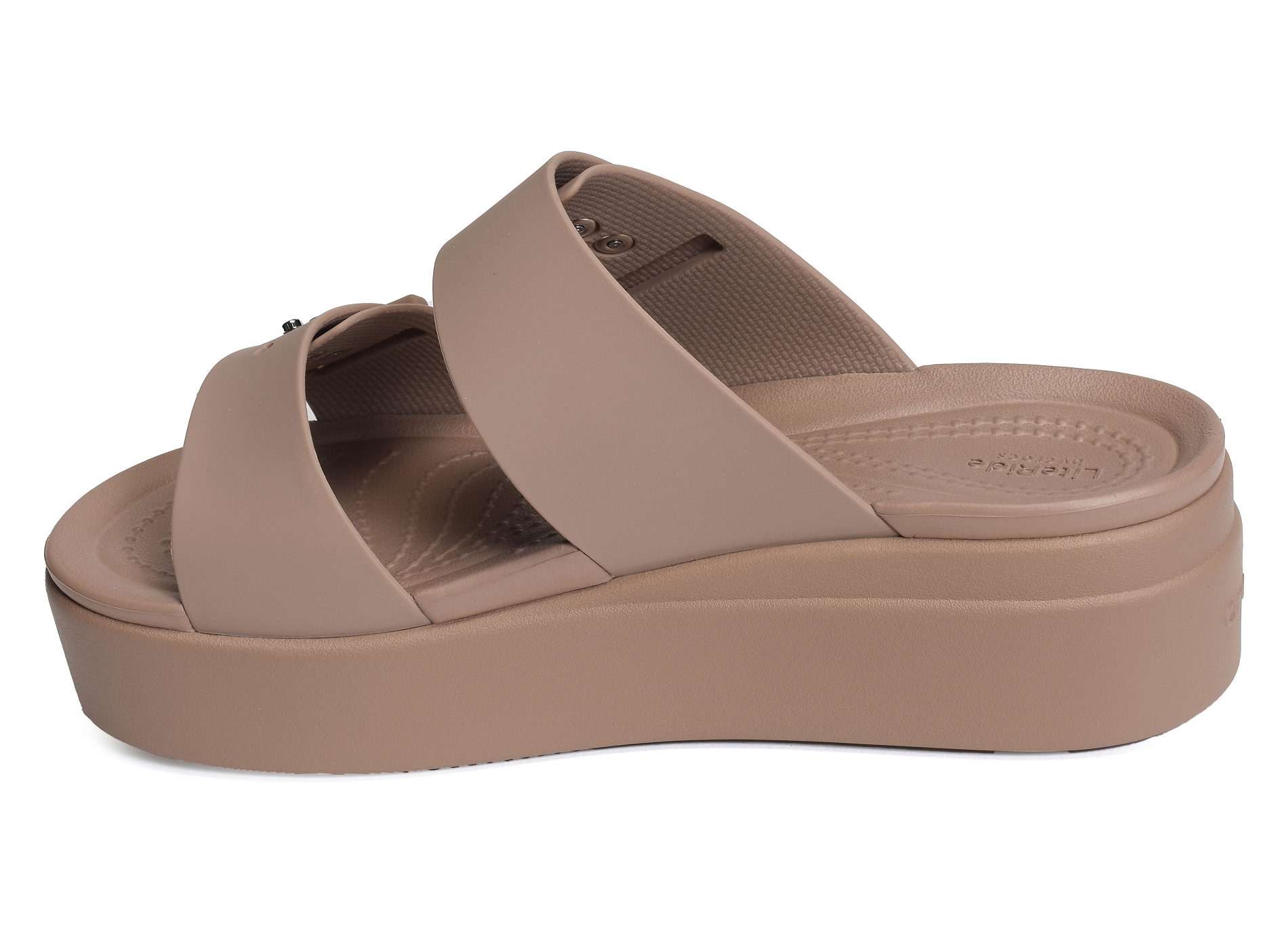 Brooklyn buckle low wedge taupe