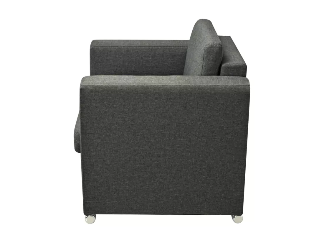 Ensemble de canapés trois pièces Tissu Gris foncé