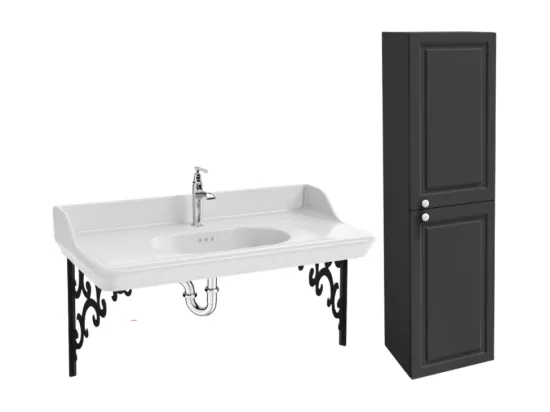 Pack plan vasque suspendu JACOB DELAFON Cléo 1889 + colonne droite + robinet chromé + siphon chromé