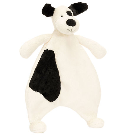 Jellycat Schmusetuch - 27x20 cm - Bashful Black & Cream Welpe